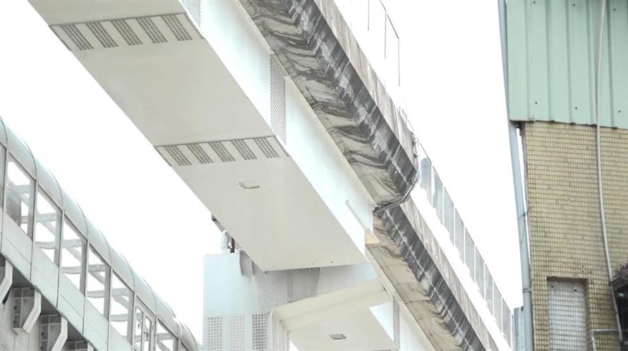新北環狀線受到0403地震影響,板新站到中原站之間發生軌道位移。(圖/新北市府提供)