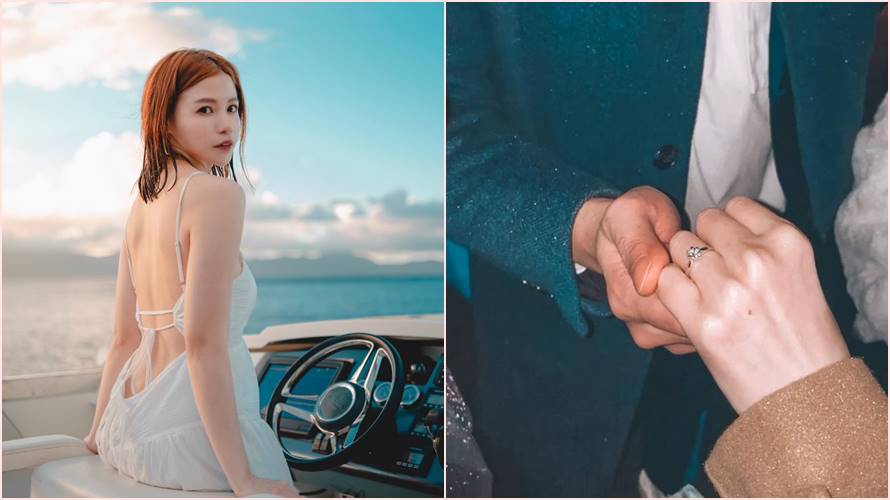 女星蘿莉塔元旦宣布好消息，自己接完吳姍儒捧花後要結婚了。（圖／翻攝自蘿莉塔臉書）