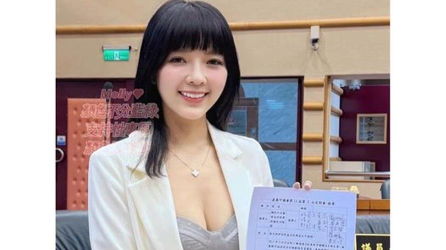 「顏色不分藍綠支持性專區顏色田慎節」提出成立性專區的評估提案通過。(圖/攝自Molly 翎熹 臉書)