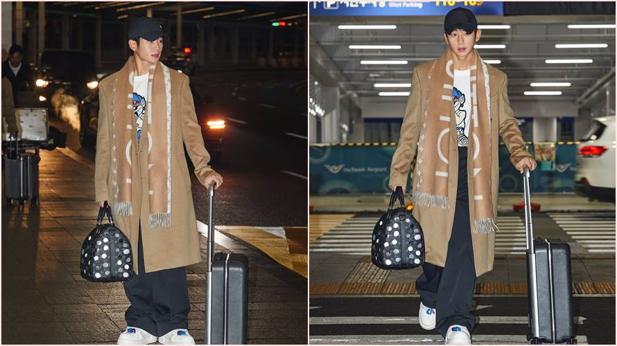 丁海寅帥氣現身仁川機場。（圖／Louis Vuitton & FNC Entertainment）