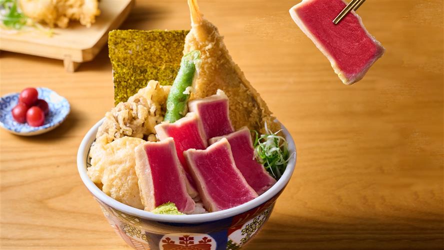 金子炸鮪魚丼。