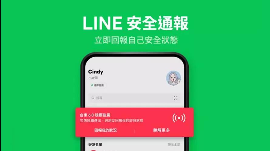 今早花蓮強震,透過「LINE安全通報」,可立即回報自己安全狀態。(圖/LINE提供)
