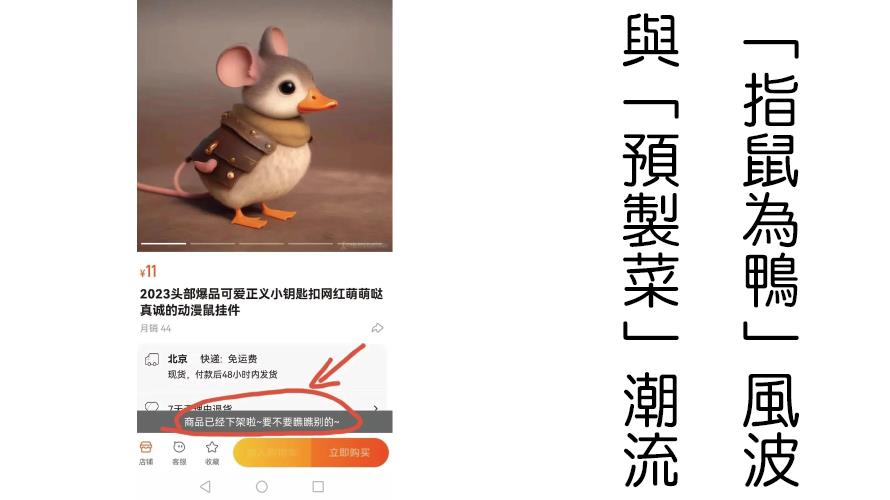 業者火速推出的「鼠頭鴨」玩具被火速下架。來源:淘寶網