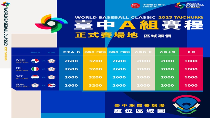 經典賽票價出爐。(圖/主辦單位提供)